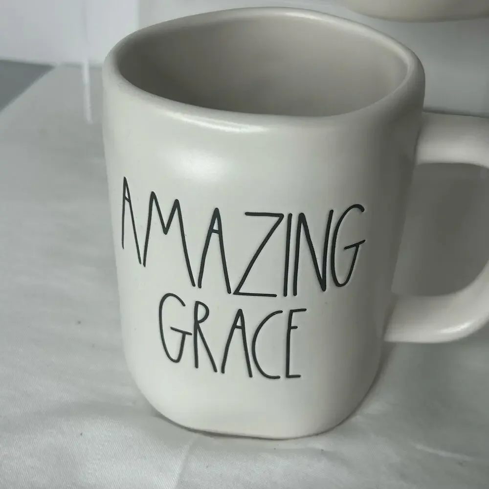 Rae Dunn Set of 3 Artisan Collection Mugs Hello Amazing Grace You Are Enough